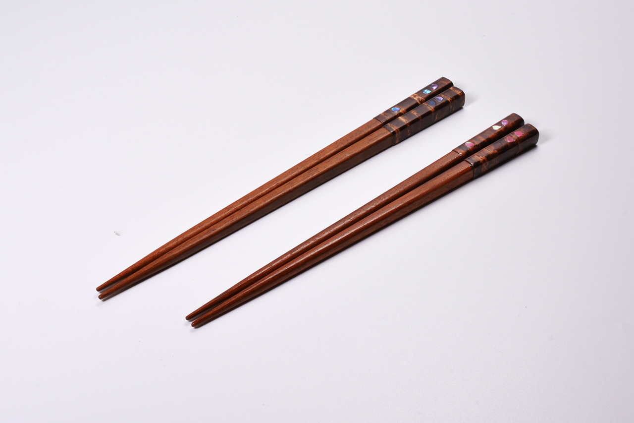 筷子 樱皮木筷 螺钿 2双套装/樱皮细工